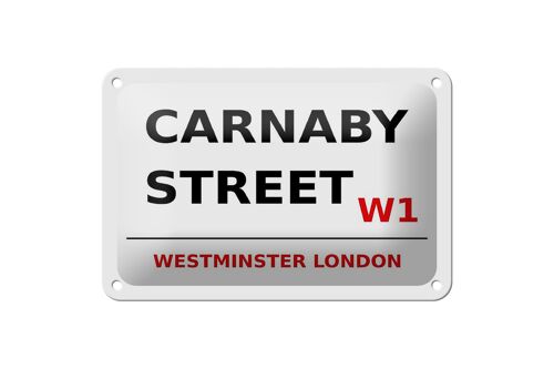 Blechschild London 18x12cm Westminster Carnaby Street W1 weißes Schild