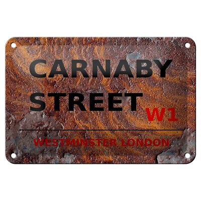 Cartel de chapa Londres 18x12cm Westminster Carnaby Street W1 Decoración