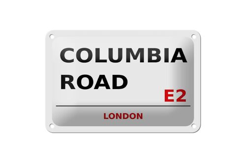Blechschild London 18x12cm Columbia Road E2 weißes Schild