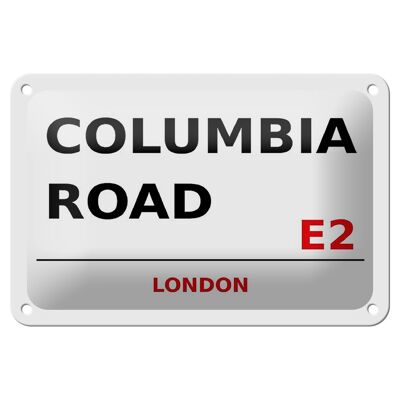 Targa in metallo Londra 18x12 cm Columbia Road E2 cartello bianco