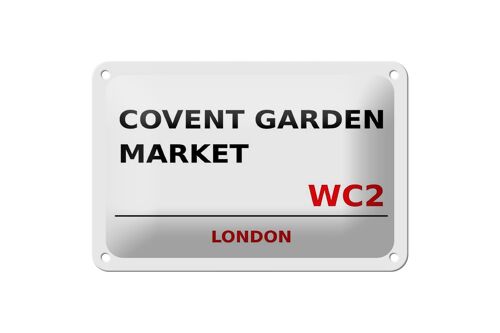 Blechschild London 18x12cm Covent Garden Market WC2 weißes Schild