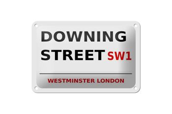 Panneau blanc en étain de Londres, 18x12cm, Westminster downing Street SW1 1