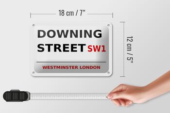 Panneau blanc en étain de Londres, 18x12cm, Westminster downing Street SW1 5