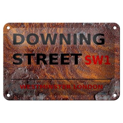 Cartel de chapa Londres 18x12cm Westminster downing Street SW1 decoración