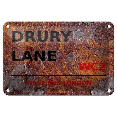 Cartel de chapa Londres 18x12cm West End Drury Lane WC2 decoración