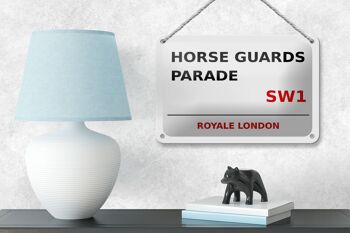Panneau blanc en étain de londres, 18x12cm, Royale Horse Guards Parade SW1 4