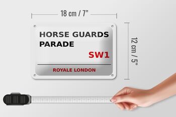 Panneau blanc en étain de londres, 18x12cm, Royale Horse Guards Parade SW1 5