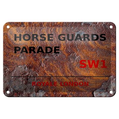 Cartel de chapa de Londres, 18x12cm, Royale Horse Guards Parade SW1, decoración
