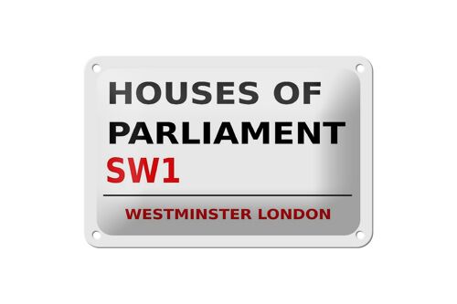 Blechschild London 18x12cm Houses of Parliament SW1 weißes Schild