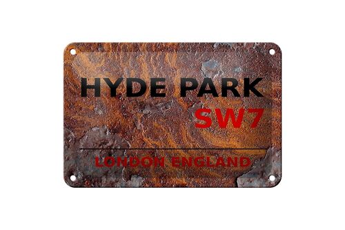 Blechschild London 18x12cm England Hyde Park SW7 Dekoration