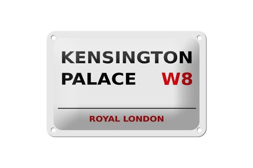 Blechschild London 18x12cm Royal Kensington Palace W8 weißes Schild