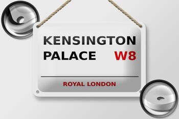 Plaque en tôle Londres 18x12cm Royal Kensington Palace W8 plaque blanche 2