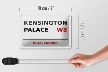 Plaque en tôle Londres 18x12cm Royal Kensington Palace W8 plaque blanche 5