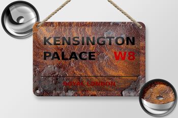 Panneau en étain de londres, 18x12cm, décoration Royal Kensington Palace W8 2