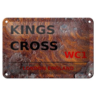 Targa in metallo Londra 18x12 cm Decorazione England Kings Cross WC1