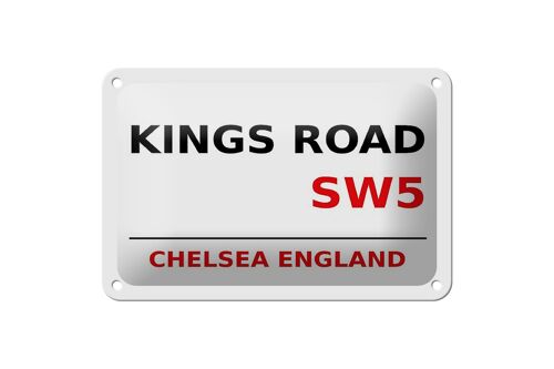 Blechschild London 18x12cm England Chelsea Kings Road SW5 weißes Schild