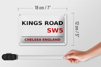 Panneau blanc en étain de londres, 18x12cm, angleterre, Chelsea Kings Road SW5 5