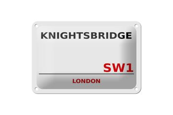 Panneau en étain Londres 18x12cm Knightsbridge SW1, panneau blanc 1