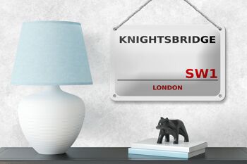 Panneau en étain Londres 18x12cm Knightsbridge SW1, panneau blanc 4