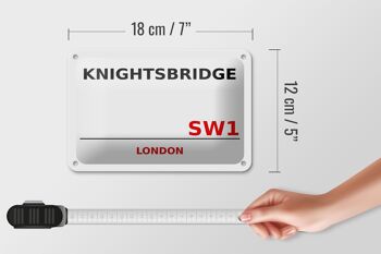 Panneau en étain Londres 18x12cm Knightsbridge SW1, panneau blanc 5