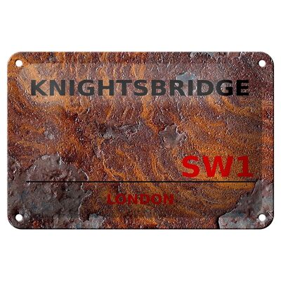 Cartel de chapa Londres 18x12cm Knightsbridge SW1 decoración