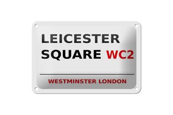 Panneau blanc en étain de Londres, 18x12cm, Westminster, Leicester Square, WC2 1