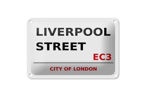Blechschild London 18x12cm City Liverpool Street EC3 weißes Schild