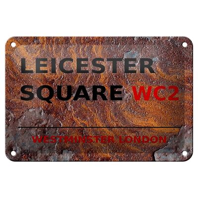 Letrero de hojalata Londres 18x12cm Westminster Leicester Square WC2 Decoración