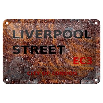 Blechschild London 18x12cm City Liverpool Street EC3 Dekoration