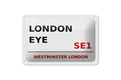Blechschild London 18x12cm Westminster London Eye SE1 weißes Schild