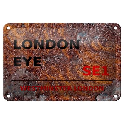 Metal sign London 18x12cm Westminster London Eye SE1 decoration