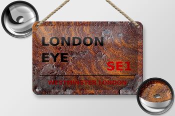 Panneau en étain de londres, 18x12cm, décoration Westminster London Eye SE1 2