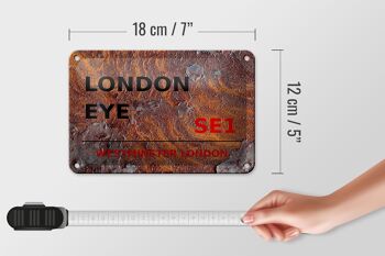 Panneau en étain de londres, 18x12cm, décoration Westminster London Eye SE1 5