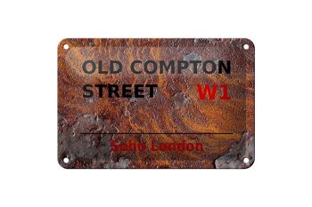 Panneau en étain de londres, 18x12cm, décoration Soho Old Compton Street W1 1