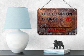Panneau en étain de londres, 18x12cm, décoration Soho Old Compton Street W1 4