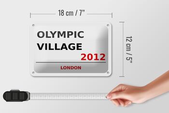Panneau en étain Londres 18x12cm Village Olympique 2012 panneau blanc 5