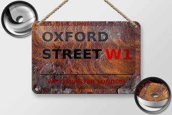 Signe en étain londres 18x12cm, décoration Westminster Oxford Street W1 2