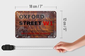 Signe en étain londres 18x12cm, décoration Westminster Oxford Street W1 5
