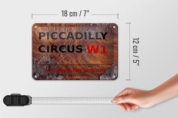 Panneau en étain de londres, 18x12cm, décoration Westminster Piccadilly Circus W1 5