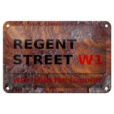 Targa in metallo Londra 18x12 cm Westminster Regent Street W1 Decorazione