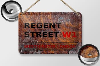 Panneau en étain de londres, 18x12cm, Westminster Regent Street W1, décoration 2