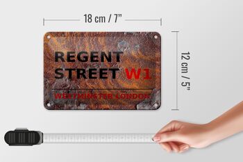 Panneau en étain de londres, 18x12cm, Westminster Regent Street W1, décoration 5