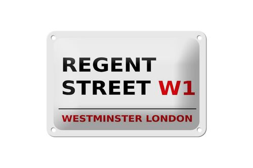 Blechschild London 18x12cm Westminster Regent Street W1 weißes Schild