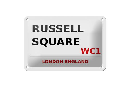 Blechschild London 18x12cm England Russell Square WC1 weißes Schild