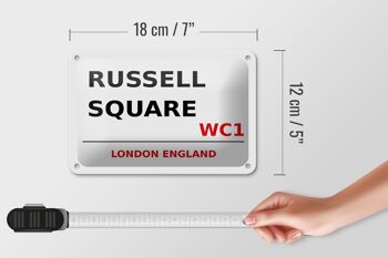 Panneau blanc en étain de londres, 18x12cm, angleterre, Russell Square WC1 5