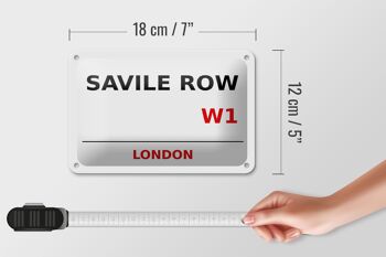 Panneau en étain blanc de londres, 18x12cm, Savile Row W1, cadeau 5