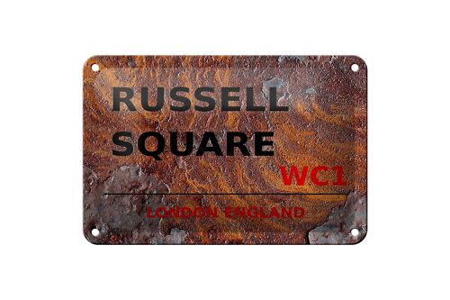 Blechschild London 18x12cm England Russell Square WC1 Dekoration