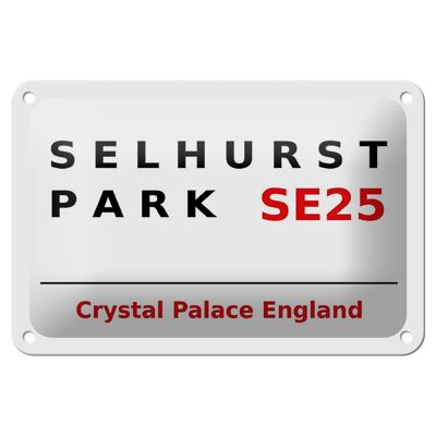 Metal sign London 18x12cm England Selhurst Park SE25 white sign