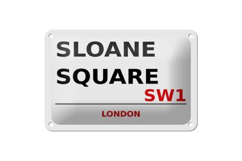 Panneau en étain blanc de Londres, 18x12cm, Sloane Square SW1 1