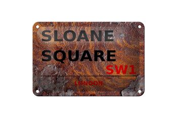 Signe en étain londres, 18x12cm, décoration carrée Sloane SW1 1